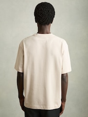 Bisque/Stone - Reiss Tate Cotton Garment-Dyed Oversized T-Shirt - Bild 5 von 7