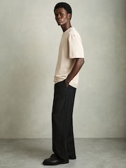 Bisque/Stone - Reiss Tate Cotton Garment-Dyed Oversized T-Shirt - Bild 6 von 7