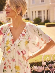Friends Like These White Millie Mackintosh Chiffon Ruffle Mini Dress - Image 2 of 4