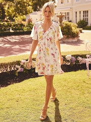 Friends Like These White Millie Mackintosh Chiffon Ruffle Mini Dress - Image 3 of 4