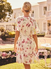Friends Like These White Millie Mackintosh Chiffon Ruffle Mini Dress - Image 4 of 4
