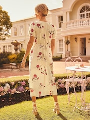 Friends Like These White Millie Mackintosh V-Neck Button Through Midi Dress - Image 4 of 4