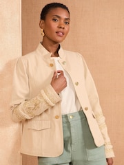 Love & Roses Cornelli Detail Military Jacket - Image 1 of 4