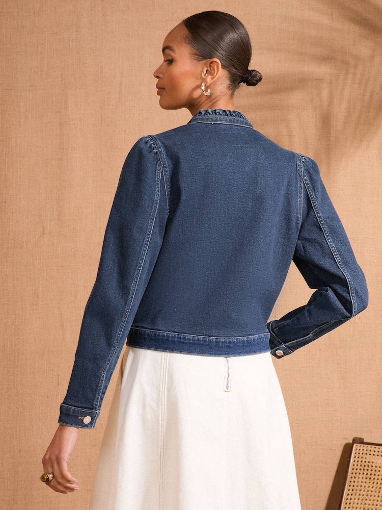 Love & Roses Scallop Edge Denim Jacket - Image 3 of 4