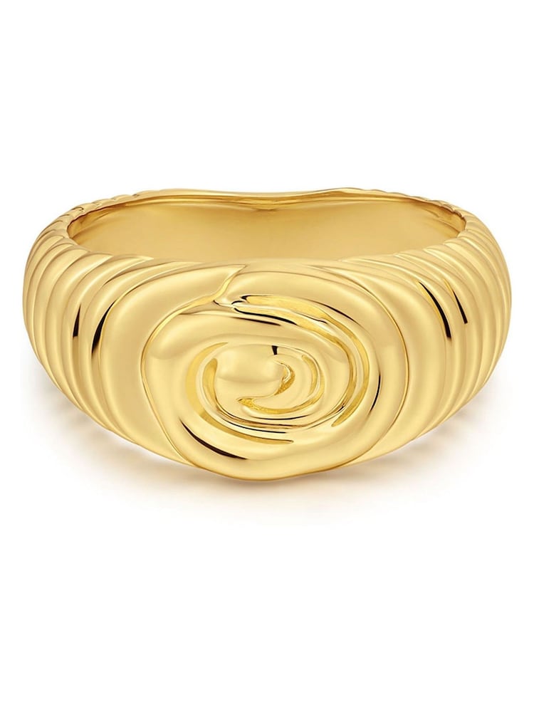Luv Aj Gold Tone The Coquille Swirl Ring - Image 1 of 4 Luv Aj Gold Tone The Coquille Swirl Ring - Image 1 of 4