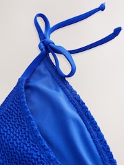 self. Cobalt Blue Crinkle Tie Side Bikini Bottoms - Image 8 of 8