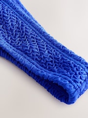 self. Cobalt Blue Crinkle Brazilian V-High Leg Bikini Bottoms - Image 3 of 7