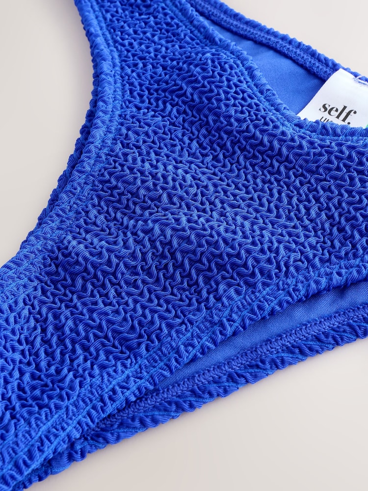 Cobalt Bluu Crinkle - Sehemu za chini za Bikini za Mguu wa V-Juu za Brazili - Image 6 of 7