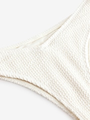 self. Cream Crinkle Brazilian V-High Leg Bikini Bottoms - Image 6 of 7