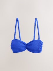 self. Cobalt Blue Crinkle Bandeau Bikini Top - Image 1 of 1