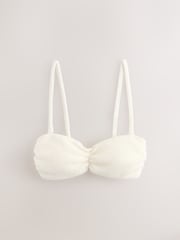 self. Cream Crinkle Bandeau Bikini Top - Image 1 of 1