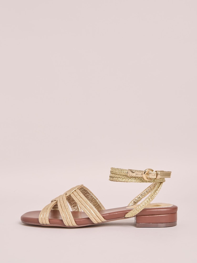 Friends Like These Millie Mackintosh Woven Ankle Tie Comfort Faux Leather Flat Sandals - Bild 5 von 5 Friends Like These Millie Mackintosh Woven Ankle Tie Comfort Faux Leather Flat Sandals - Bild 5 von 5