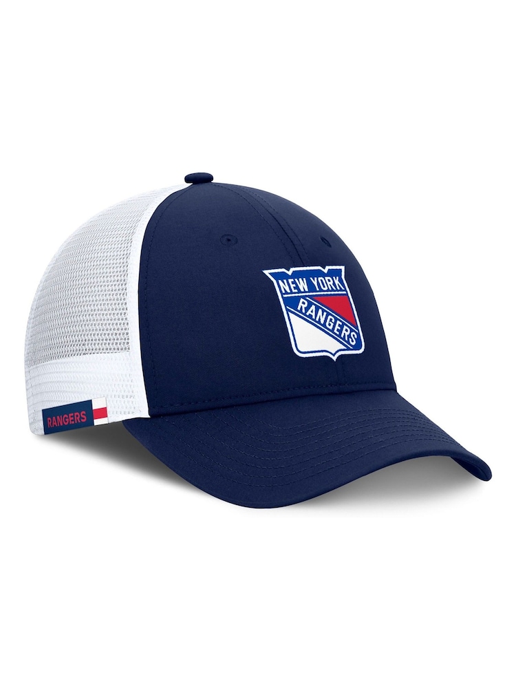 Fanatics Blue NHL New York Rangers Authentic Pro Rink Structured Adjustable Snapback Hat - Image 2 of 3 Fanatics Blue NHL New York Rangers Authentic Pro Rink Structured Adjustable Snapback Hat - Image 2 of 3