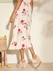 Friends Like These Ecru Millie Mackintosh Cross Strap Comfort Faux Leather Wedge Clog Sandals - Image 4 of 5