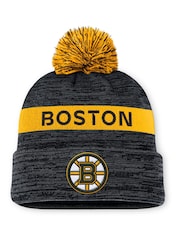 Fanatics NHL Boston Bruins Authentic Winter Pro Rink Black Beanie Cuff With Pom - Image 1 of 1