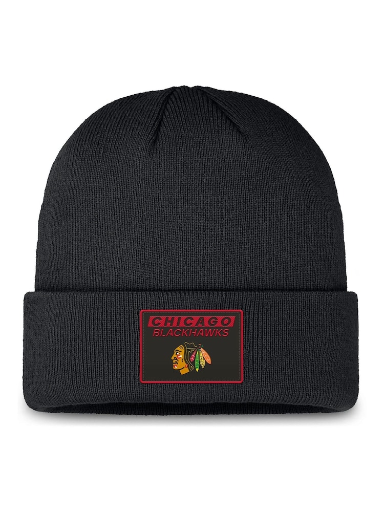 Fanatics NHL Chicago Blackhawks Authentic Winter Pro Rink Prime Cuffed Black Beanie - Image 1 of 1
