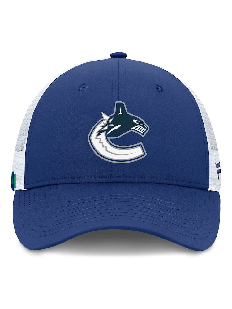 Fanatics Blue NHL Vancouver Canucks Authentic Pro Rink Structured Adjustable Snapback Hat - Image 1 of 3 Fanatics Blue NHL Vancouver Canucks Authentic Pro Rink Structured Adjustable Snapback Hat - Image 1 of 3