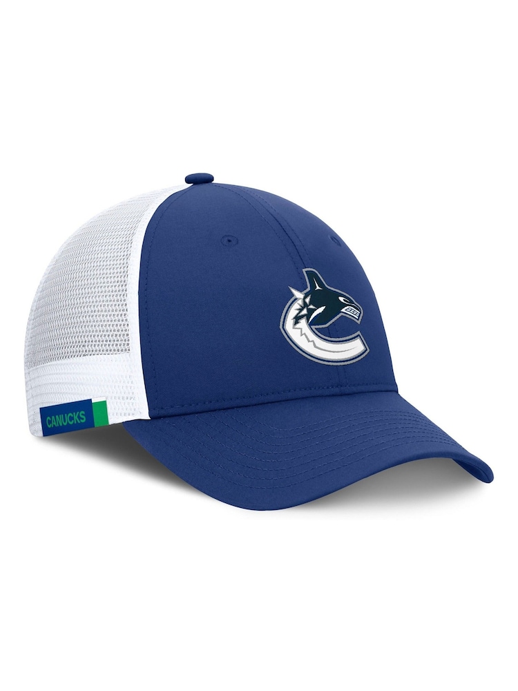 Fanatics Blue NHL Vancouver Canucks Authentic Pro Rink Structured Adjustable Snapback Hat - Image 2 of 3 Fanatics Blue NHL Vancouver Canucks Authentic Pro Rink Structured Adjustable Snapback Hat - Image 2 of 3