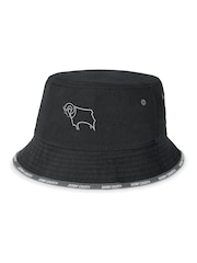 Fanatics Derby County Fair Catch Black Bucket 100% Cotton Winter Hat - Image 2 of 2