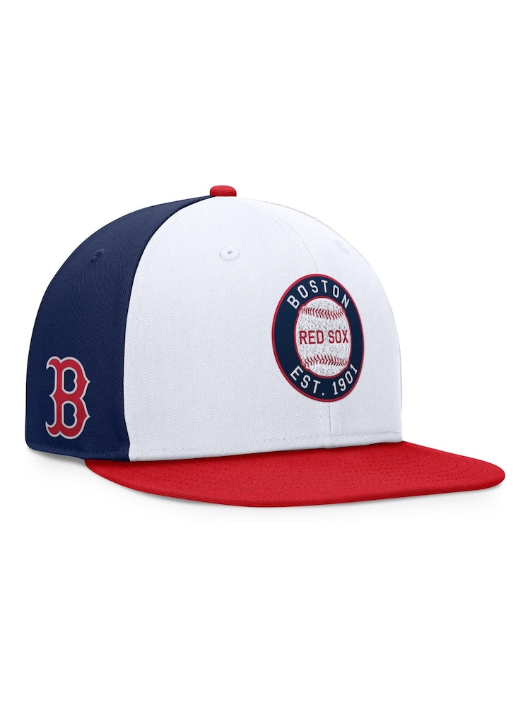 Fanatics MLB Boston Red Sox Structured Highcrown Flat Adjustable Snapback White Hat - Image 1 of 2