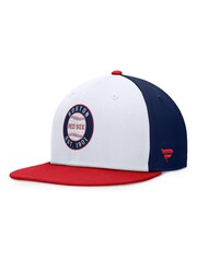 Fanatics MLB Boston Red Sox Structured Highcrown Flat Adjustable Snapback White Hat - Image 2 of 2