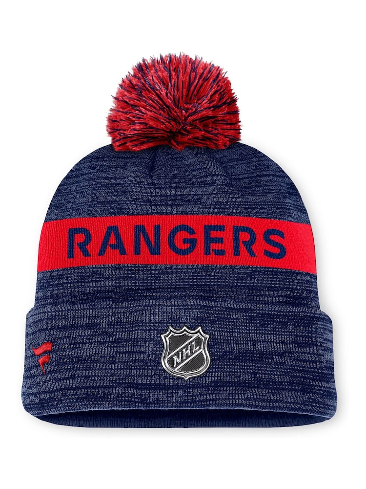 Fanatics Blue NHL New York Rangers Authentic Pro Rink Winter Cuff Beanie With POM - Image 1 of 1