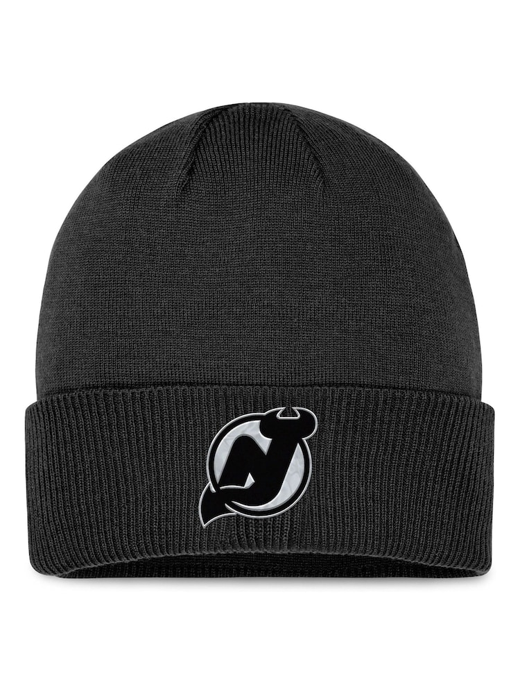 Fanatics NHL New Jersey Devils Authentic Winter Pro Rink Cuff Black Beanie With POM - Image 1 of 1 Fanatics NHL New Jersey Devils Authentic Winter Pro Rink Cuff Black Beanie With POM - Image 1 of 1