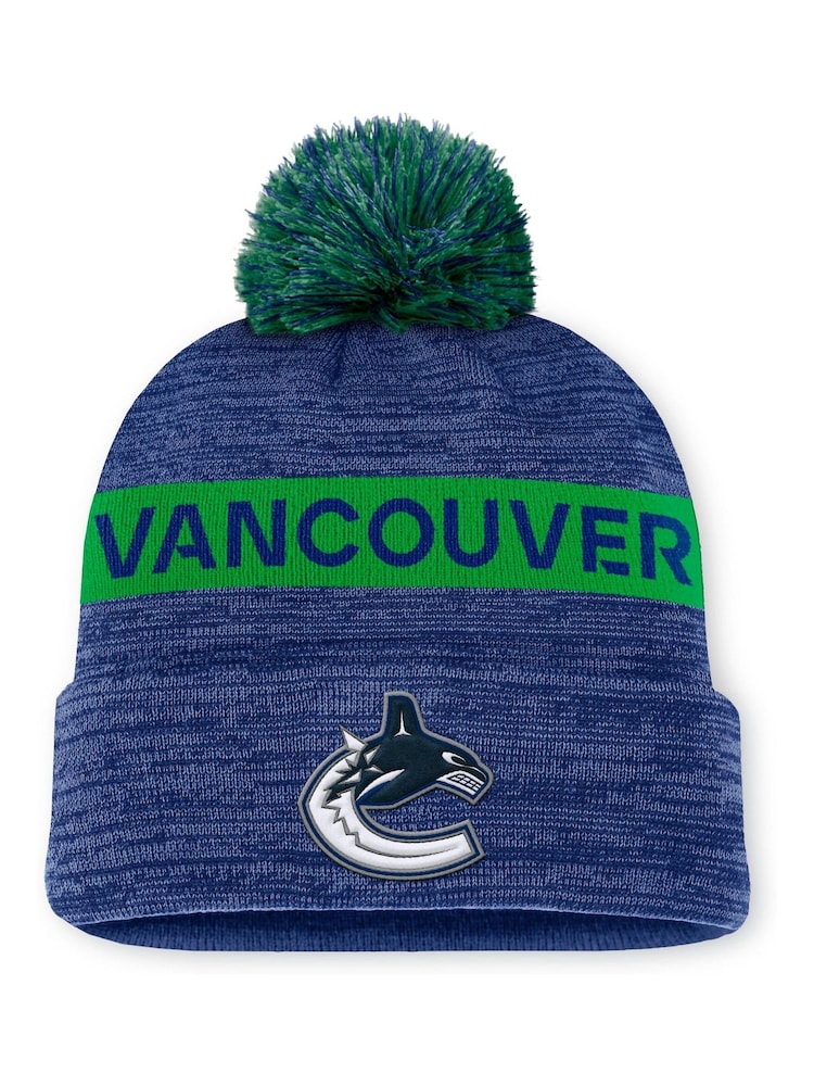 Fanatics Blue NHL Vancouver Canucks Authentic Winter Pro Rink Cuff Beanie With POM - Image 1 of 1 Fanatics Blue NHL Vancouver Canucks Authentic Winter Pro Rink Cuff Beanie With POM - Image 1 of 1
