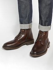 Dune London Brown Calio Lace Up Boots - Image 1 of 6
