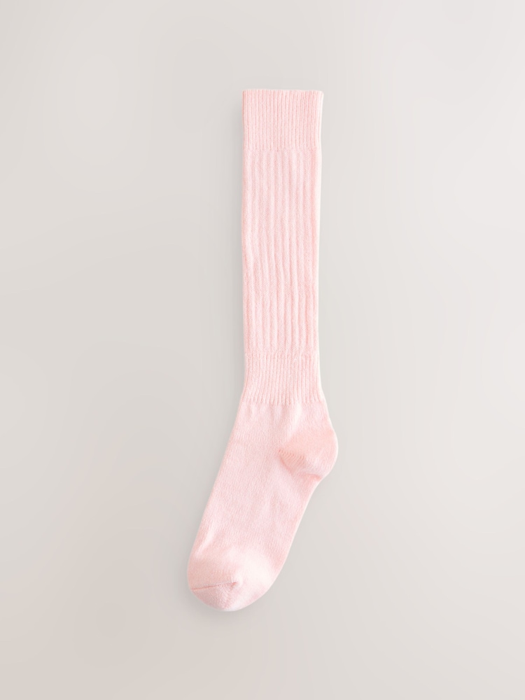 Pink Slouchy Longline Length Ankle Socks 1 Pack - Image 4 of 6