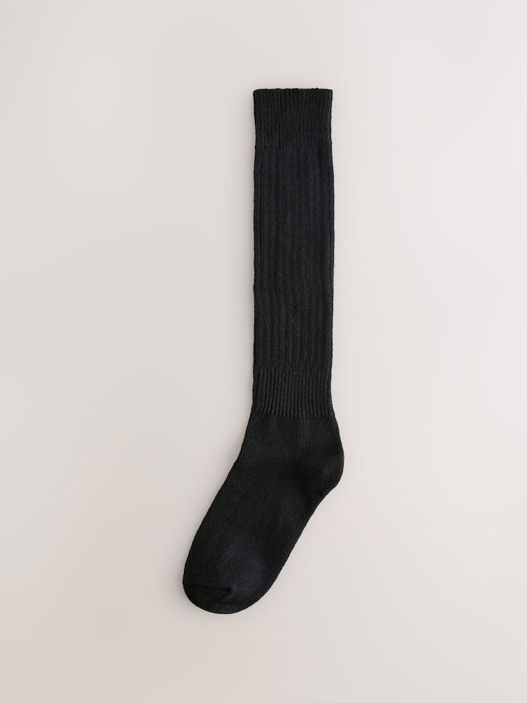 Black Slouchy Longline Length Ankle Socks 1 Pack - Image 4 of 6
