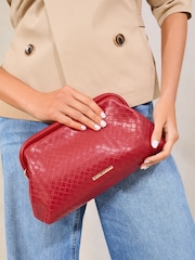 Red Weave Pouch Clutch Bag - Image 1 of 6