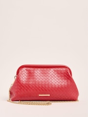Red Weave Pouch Clutch Bag - Image 4 of 6