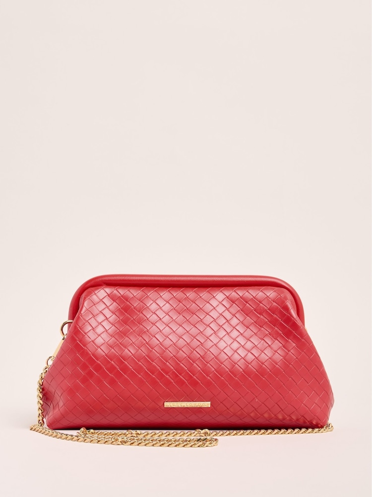 Red Weave Pouch Clutch Bag - Image 4 of 6