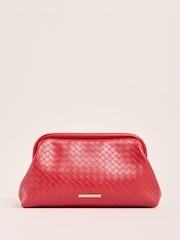 Red Weave Pouch Clutch Bag - Image 5 of 6