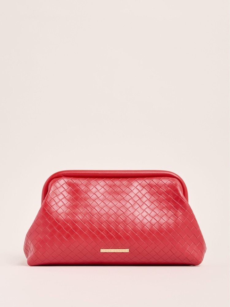Red Weave Pouch Clutch Bag - Image 5 of 6