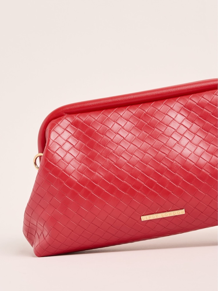 Red Weave Pouch Clutch Bag - Image 6 of 6