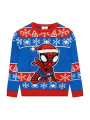 Character Blue Marvel Spider-Man Christmas Sweatshirt - Image 1 of 6