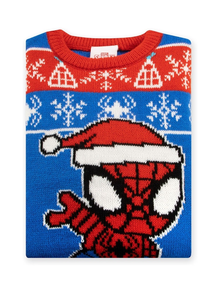 Character Blue Marvel Spider-Man Christmas Sweatshirt - Image 6 of 6