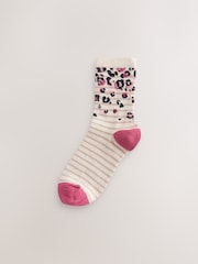Pink Animal Ankle Socks 4 Pack - Image 3 of 7