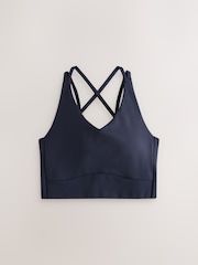 Navy Active Double Strap Cross-Over Sports Bra - Image 1 of 3