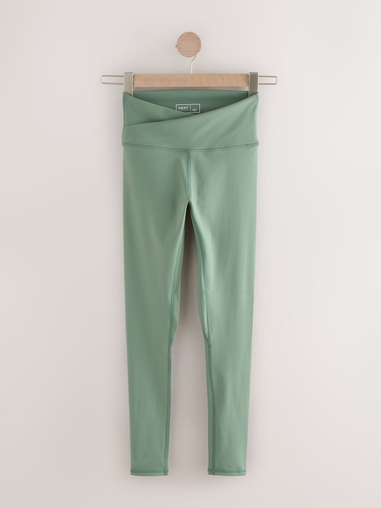 Salbeigrün - Yoga-Leggings mit Wickeldesign für sportliche Aktivitäten - Bild 1 von 3