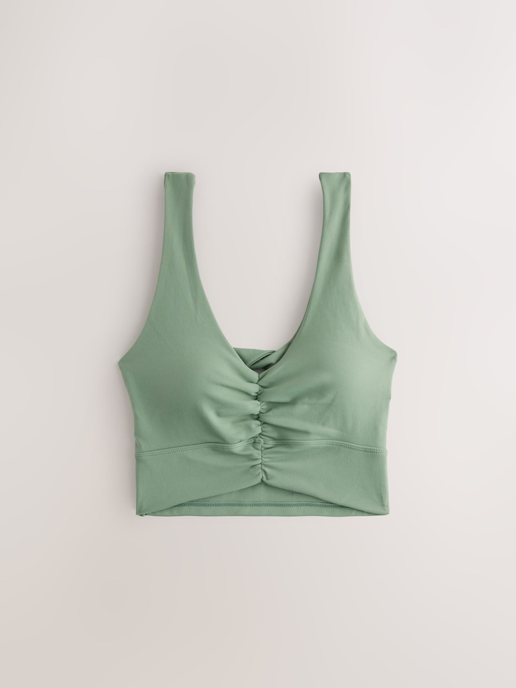 Sage Green Active Twist Back Sports Bra - Image 1 of 4
