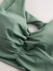 Sage Green Active Twist Back Sports Bra - Image 2 of 4