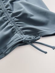 Slate Grey Active Square Neck Ruched Side Sports Vest - Image 7 of 8