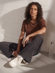 Chocolate Brown Active Ultimate Wide Leg Trousers - Image 3 of 8