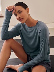Slate Grey Active Lightweight Long Sleeve Sports Top - Image 1 of 7