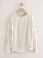 Cream Active Lightweight Long Sleeve Sports Top - Image 1 of 3