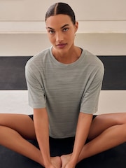 Sage Green Active Crew Neck Lightweight Boxy Short Sleeve T-Shirt - Image 1 of 7