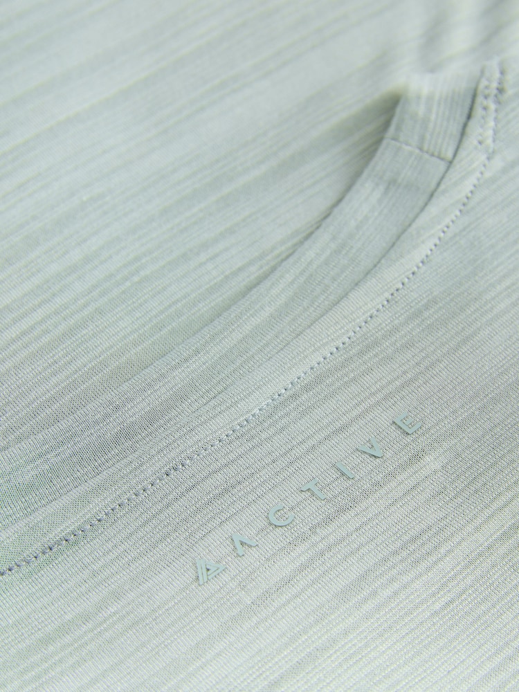 Sage Green Active Crew Neck Lightweight Boxy Short Sleeve T-Shirt - Image 7 of 7